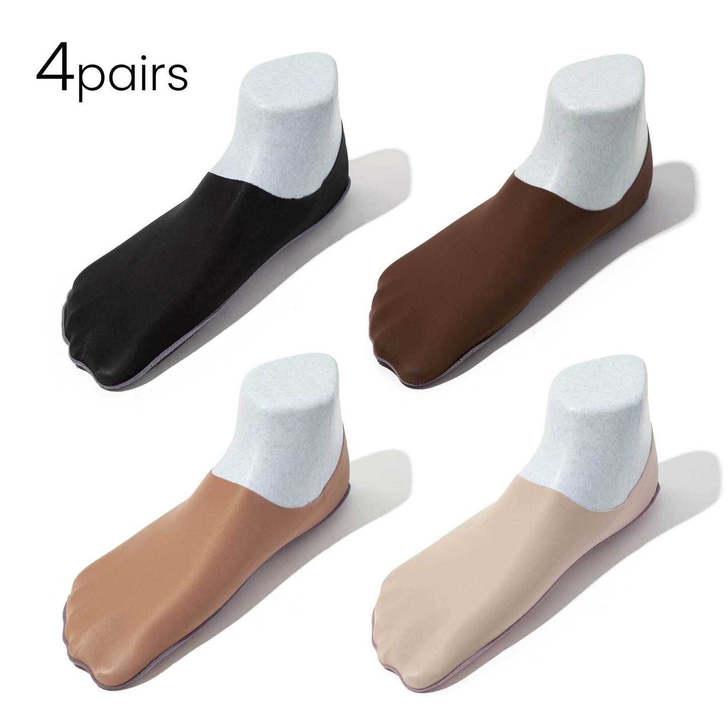 Youth No Show Socks for Dress Shoes | Thin and Durable Nylon & Cotton - 4 Pairs | Non-Slip Guaranteed (Discontinued)