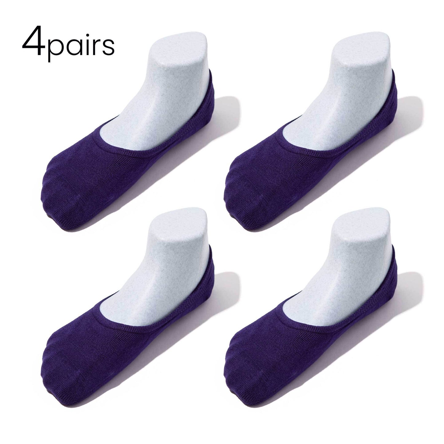 Bundle Pack-4Pairs / Men's Low-Mid-High-cut Casual No Show Socks | Super Soft Modal | Non-slip Guaranteed