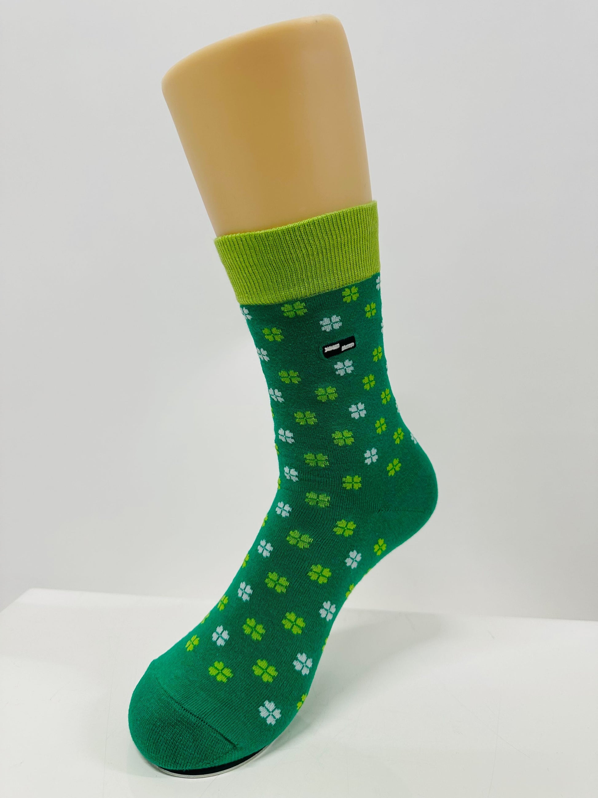 Women's TrouSox Dress Socks featuring lucky clover pattern, crafted from premium Cotton, Polyester, and Spandex for ultimate comfort and style.