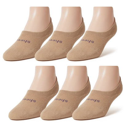 Women's Mid-cut Casual No Show Socks | Super Soft Modal / 6 Pair Bundle Packs | Non-slip Guaranteed
