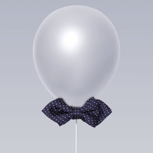 Daddy and Kid Diamond Point Bow Tie Dots Print Navy Balloon