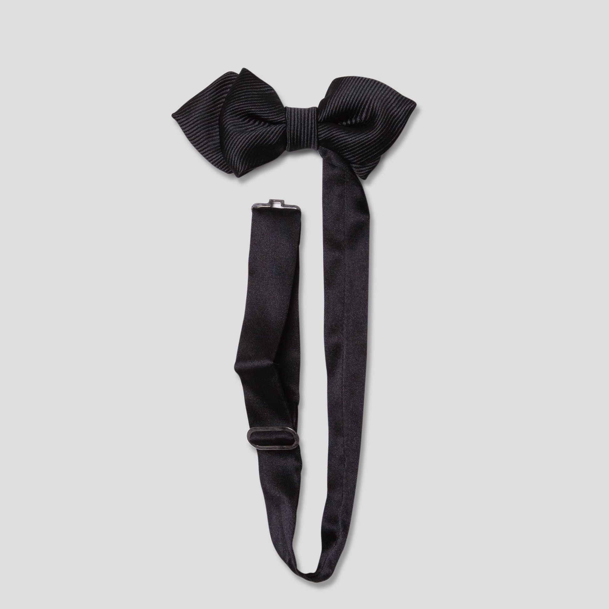 Daddy and Kid Diamond Point Bow Tie plain color black