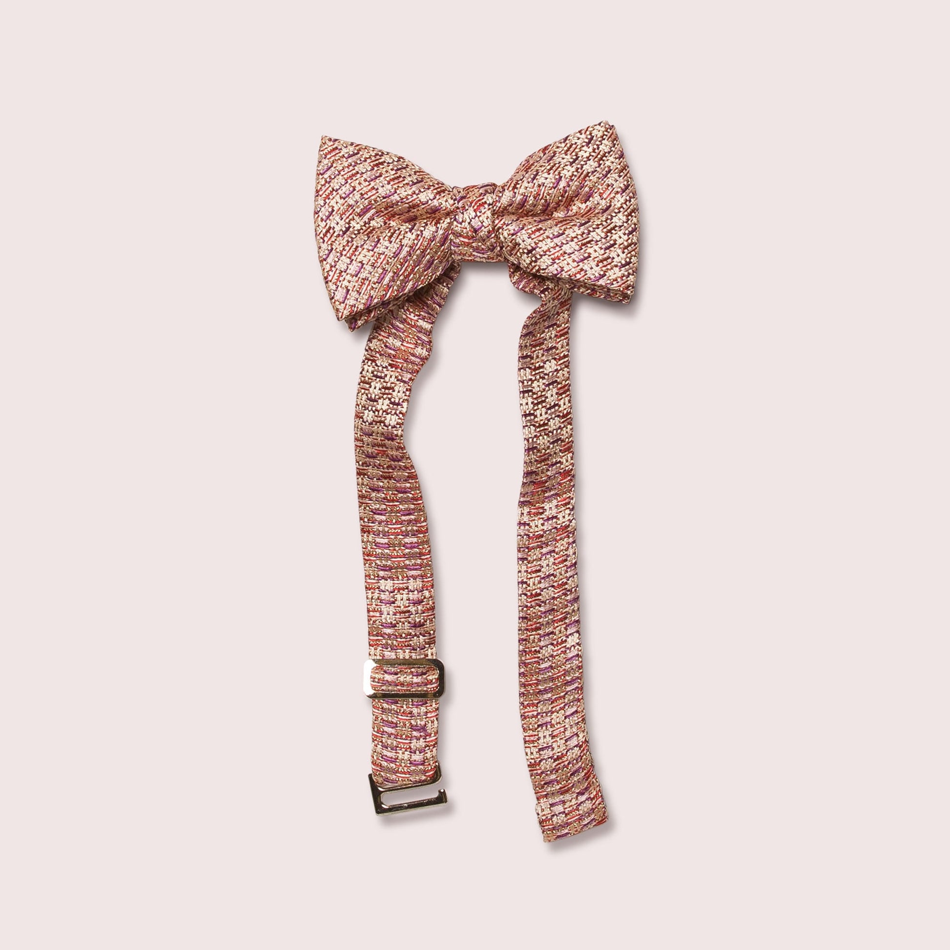 Little butterfly bow tie tweed texture blush
