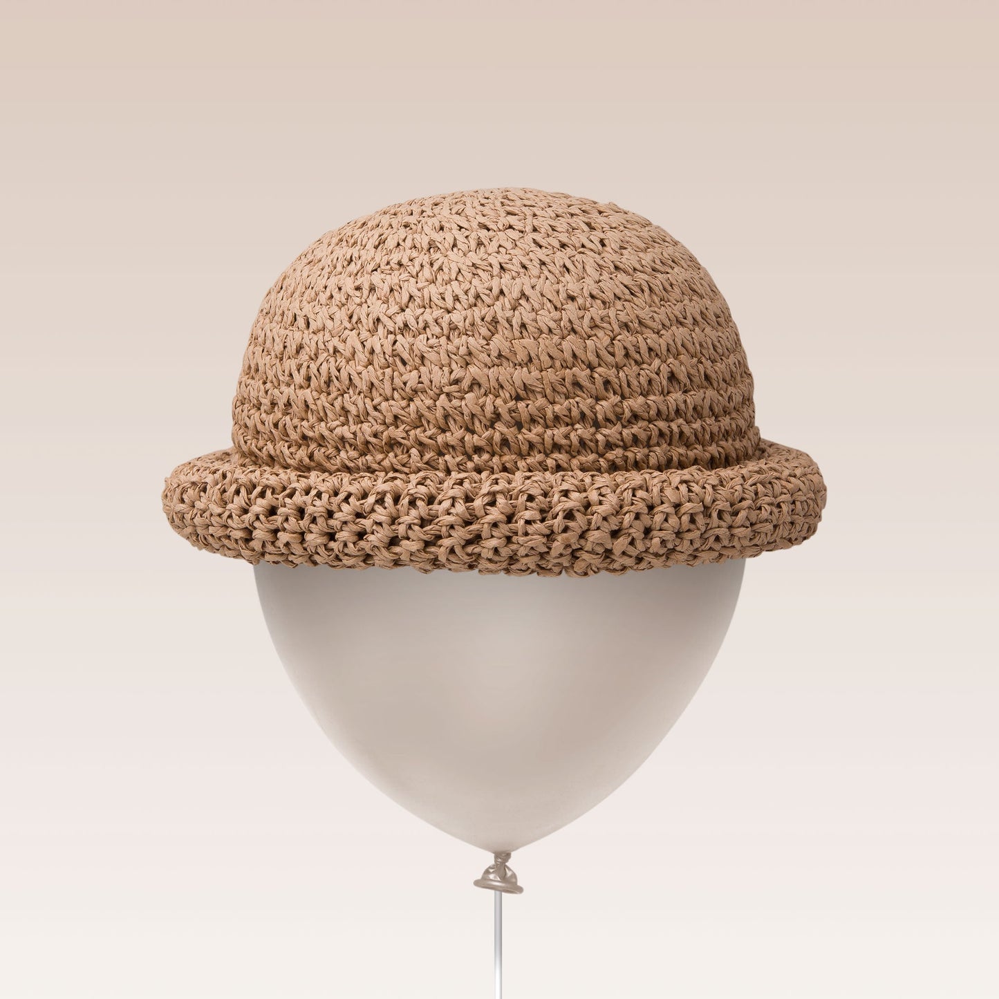 Adjustable Sun Hat Straw Bell Hat Brown Balloon