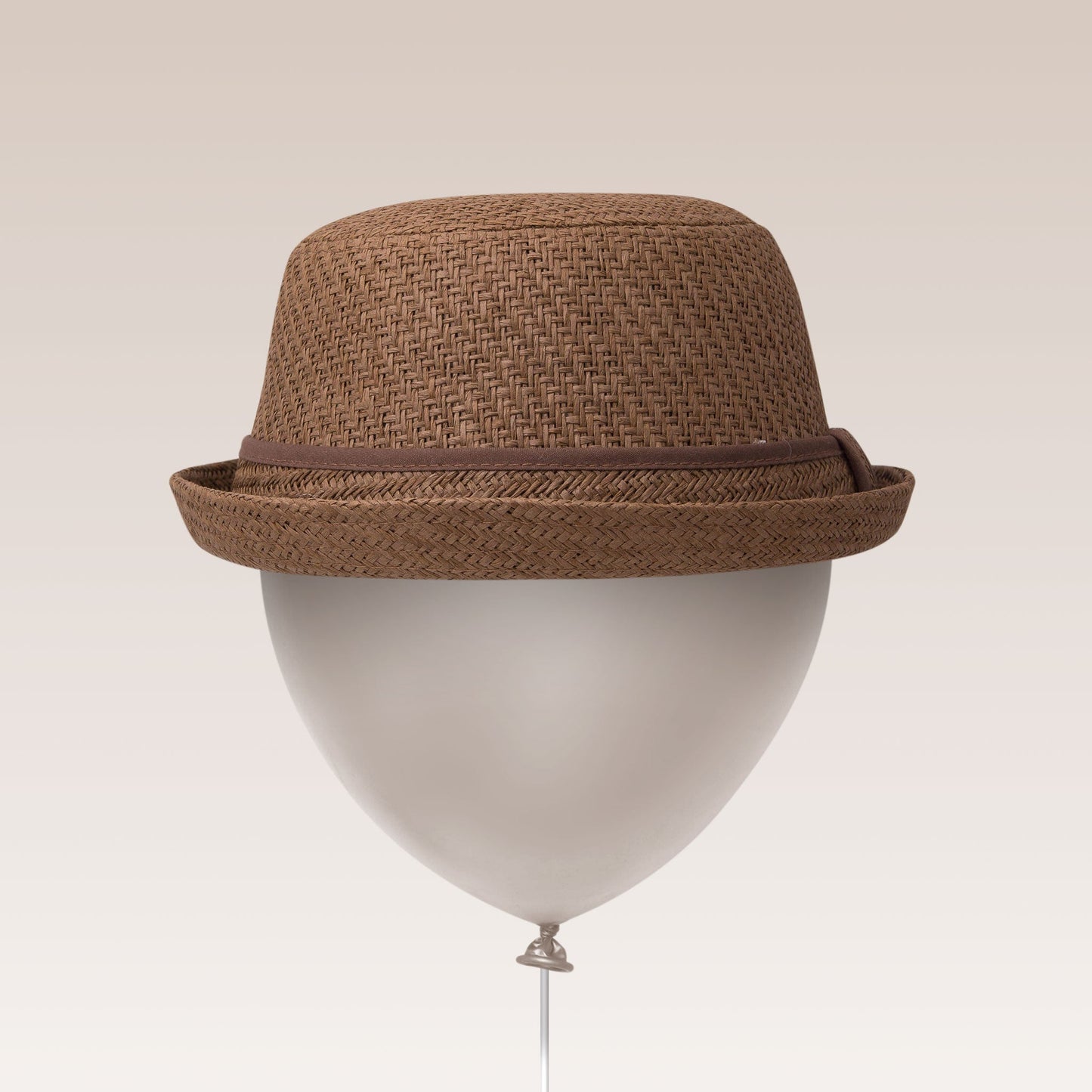 Adjustable Sun Hat Straw Boater Hat Brown Balloon