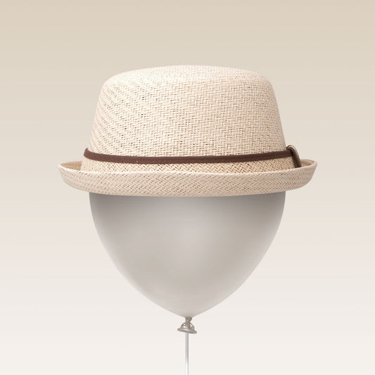 Adjustable Sun Hat Straw Boater Hat White Balloon