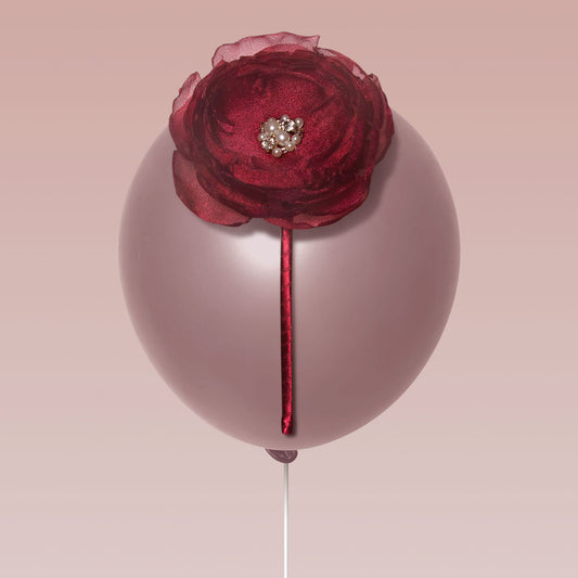 Melina's Bowtique Girl's Tiara Tiffany Red Flower Balloon