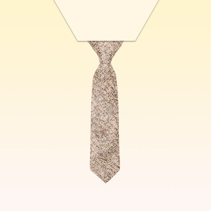 Pretied adjustable gold tweed mini-tie neck tie for boys