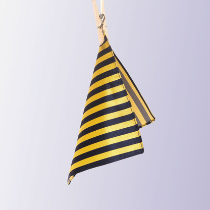 Vandoma Pocket Square Stripe Navy Yellow