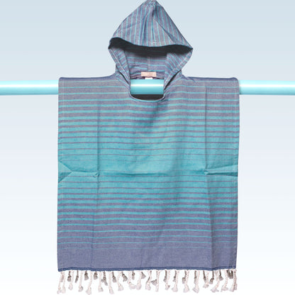 Children's Poncho and Parker Swell Blue and Turquoise