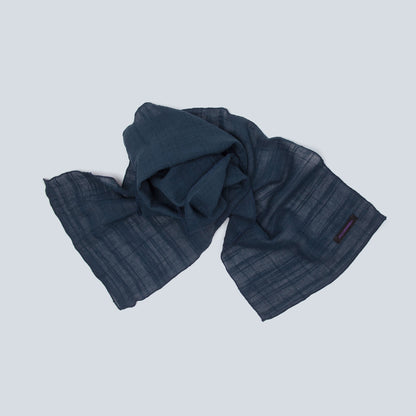 Lux Linen Scarf (Navy) top view