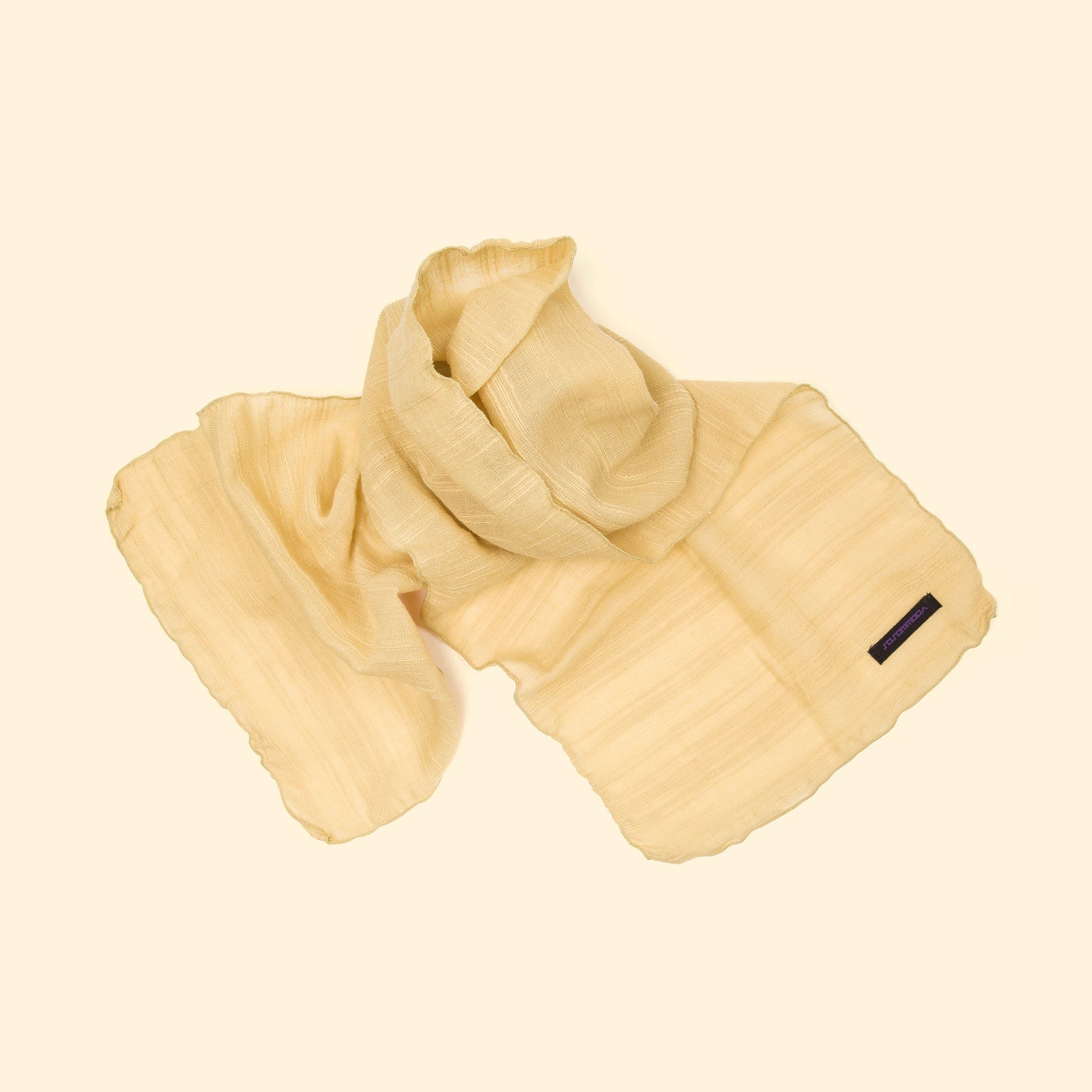 Lux Linen Scarf (Yellow) top view