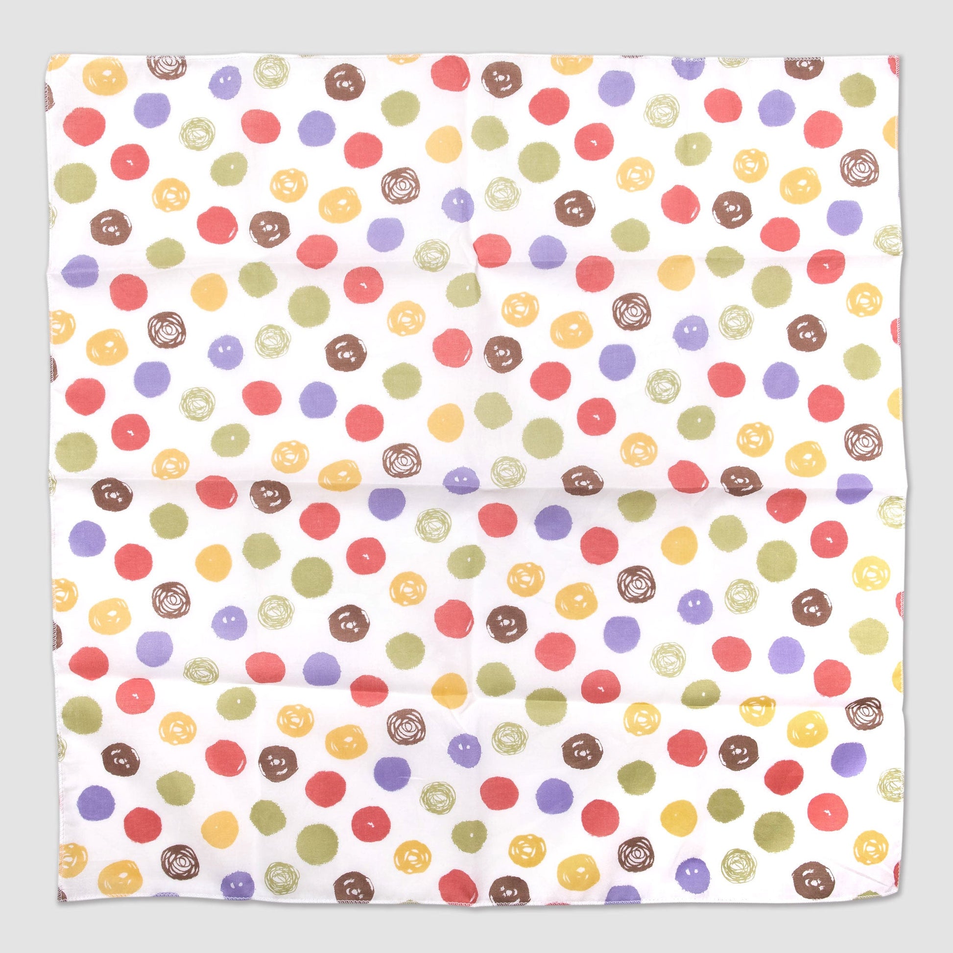 Jumbo Dot Print Cotton Scarf Colorful Flat