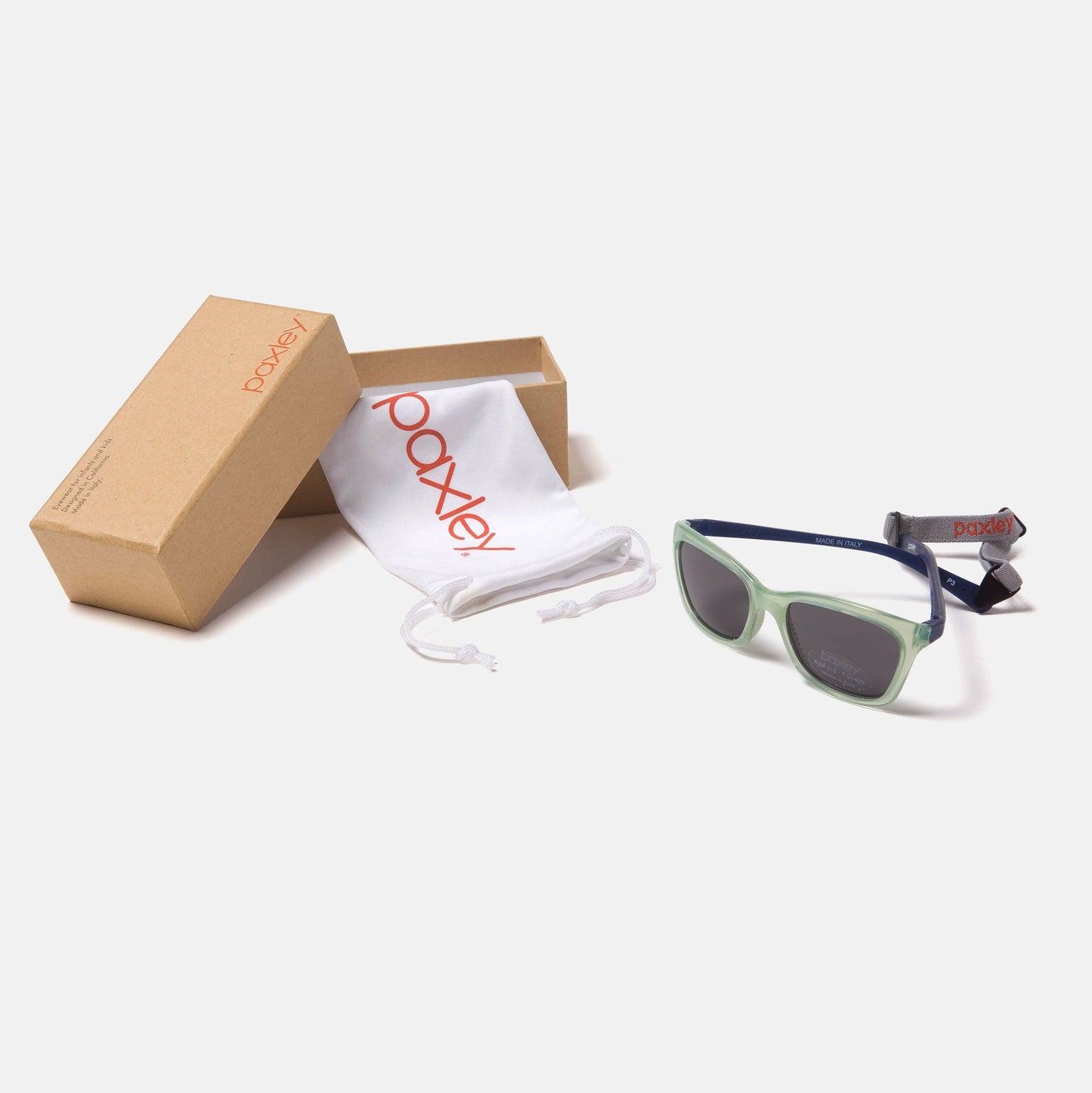Paxley Sunglasses for Kids Pico Kiwi & Indigo 0-5 Packaging