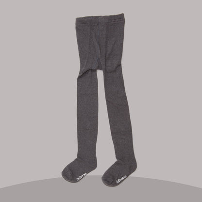 Cotton Ribbed Tights (Charcoal)