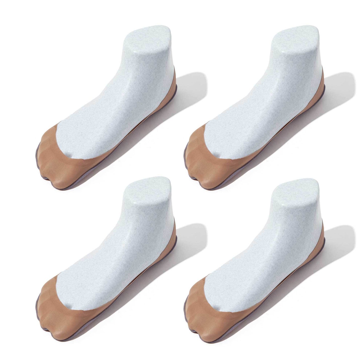 Ultra Low-cut Ultra Lightweight No Show Socks | Nylon & Cotton 4pair Pack | Non-slip Guaranteed