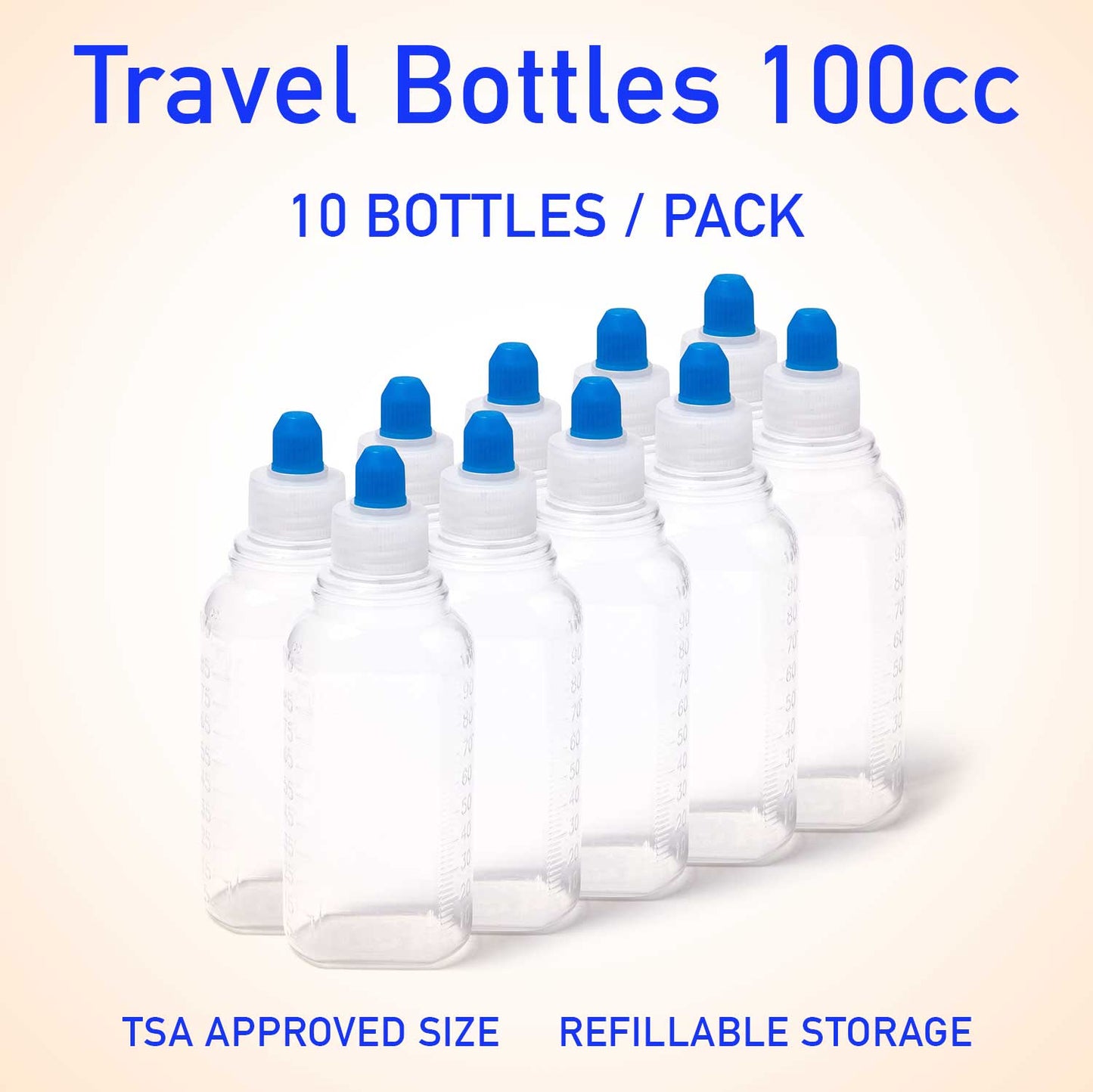 Refillable container bottles 100cc 10 count