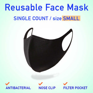 Antibacterial Reusable Mask with Nose Clip and Filter Pocket